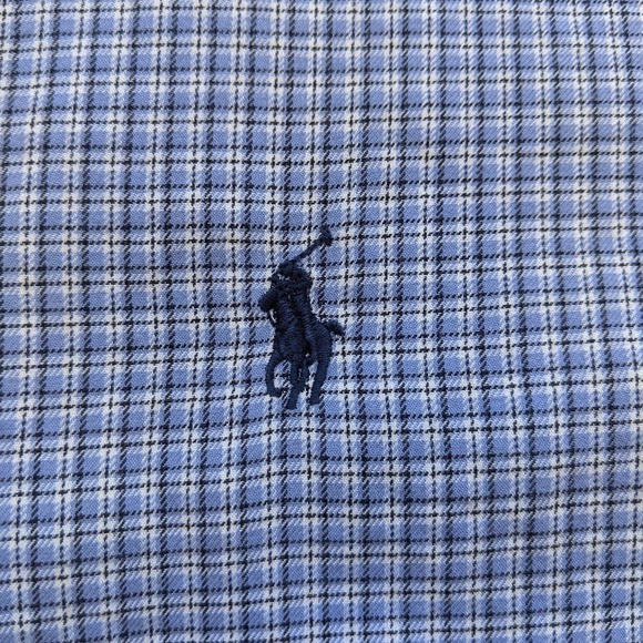 Vintage Men's Ralph Lauren Blue Plaid Shirt 18 35 Yarmouth Button Down Cotton - Picture 2 of 8